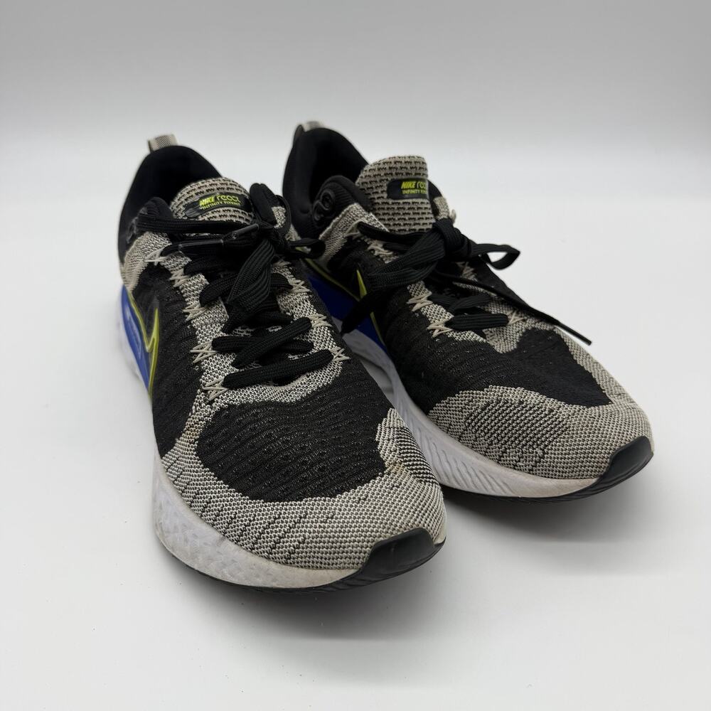 Nike React Infinity Run Flyknit Men’s Size 10 Black Volt Blue Running Shoes